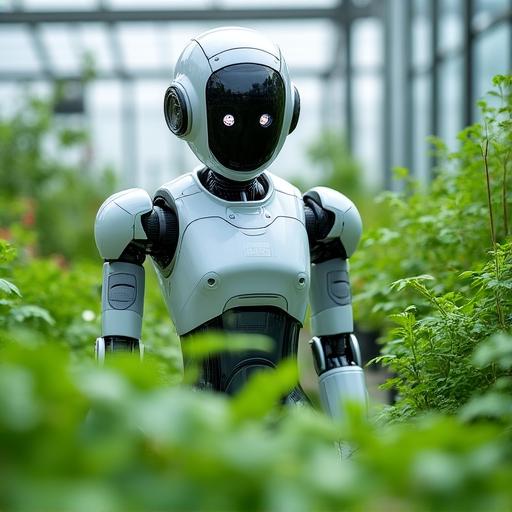 Robot in een kas met kruiden